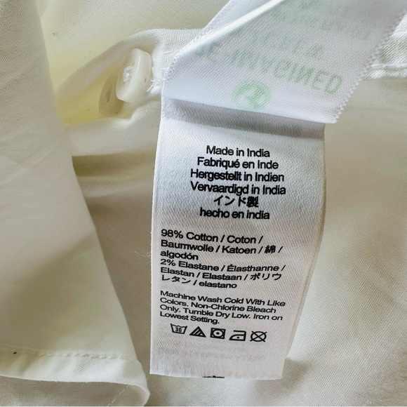 J. Crew Slim Fit Puff Sleeve White Shirt Sz 12 Cotton - Picture 6 of 7